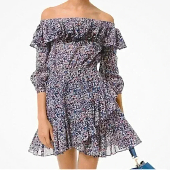 MICHAEL Michael Kors Dresses & Skirts - Michael Kors Floral Cotton Lawn Off-the-Shoulder Dress